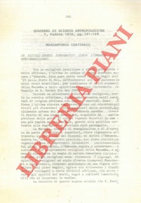 Un piccolo spunto etnografico circa l' Umbanda (culto afro-brasiliano).