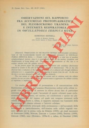 Osservazioni sul rapporto fra accumulo protoplasmatico del fluorocromo uranina e …