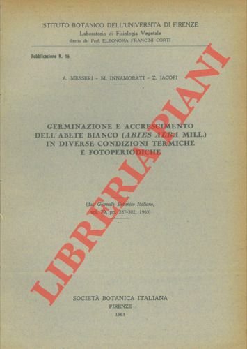 Germinazione ed accrescimento dell 'abete bianco (Abies alba Mill.) in …