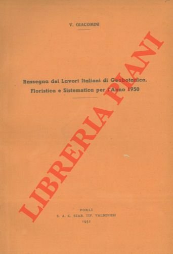 Rassegna dei lavori italiani di geobotanica floristica e sistematica per …