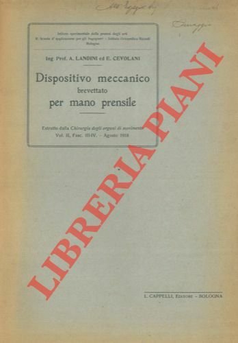 Dispositivo meccanico brevettato per mano prensile. | Immagine principale