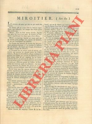 Art du miroitier.