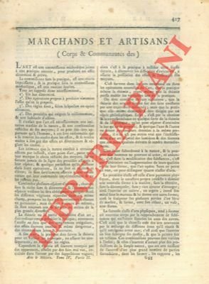Corps & Communautés des marchands et artisans.