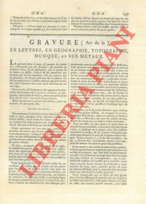 Art de la gravure en lettres, en géographie, topographie, musique …