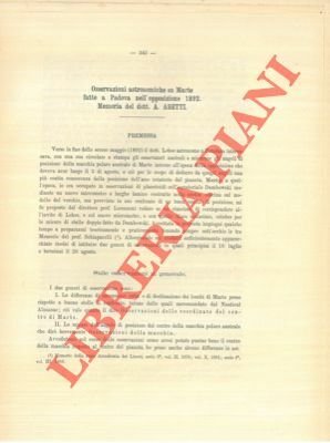 Osservazioni astronomiche su Marte fatte a Padova nell'opposizione 1892.