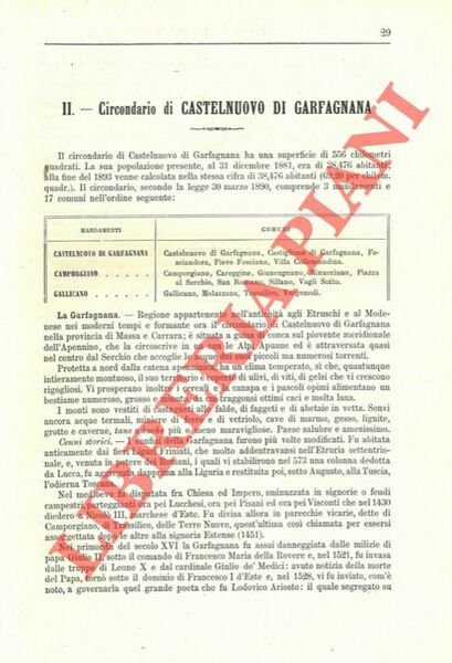 Circondario di Castelnuovo di Garfagnana. Circondario di Pontremoli. | Immagine principale