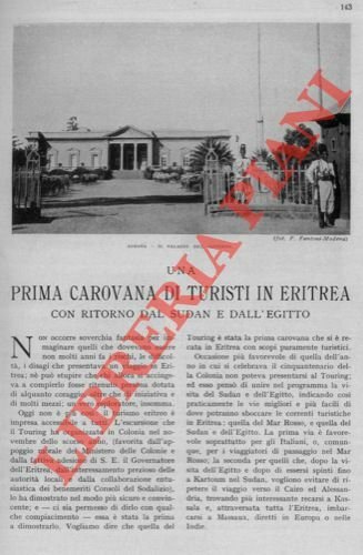 Una prima carovana di turisti in Eritrea con ritorno dal Sudan e dall'Egitto.