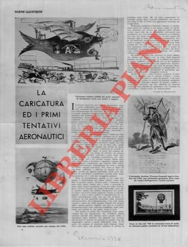 La caricatura ed i primi tentativi aereonautici. | Immagine principale