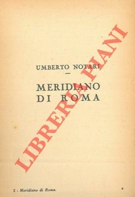 Meridiano di Roma. Saggio di economia pubblica.