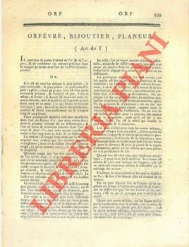 Art de l'orfevre bijoutier, planeur.