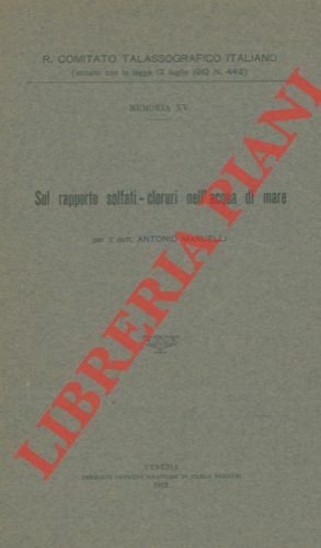 Sul rapporto solfati-cloruri nell'acqua di mare.