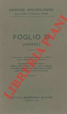 Varese. Carta Archeologica d'Italia. Foglio 129