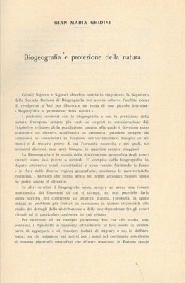 Biogeografia e protezione della natura. | Immagine principale