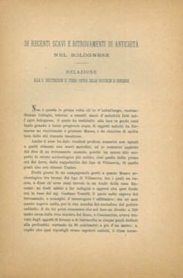 Di recenti scavi e ritrovamenti di antichità nel bolognese. Relazione. | Immagine principale