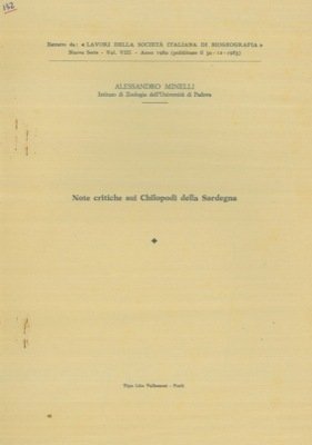 Note critiche sui Chilopodi della Sardegna.