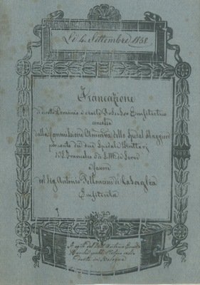 Francazione di diretto dominio e civile possesso di un podere …