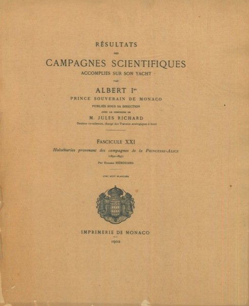 Holothuries provenant des Campagnes de la Princesse-Alice (1892-197). Fasc. XXI. | Immagine principale
