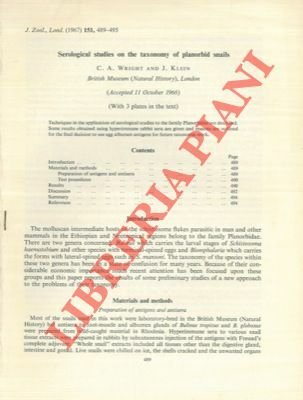 Serological studies on the taxonomy of planorbid snails.