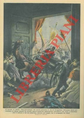 Cavallo imbizzarrito scavalcava una siepe trascinandosi il calesse a cui …