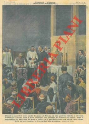 A Brescia, in una galleria adibita a ricovero, durante un …