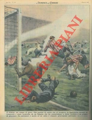 Fulmine scaraventa a terra l'arbitro e un gruppo di giocatori …