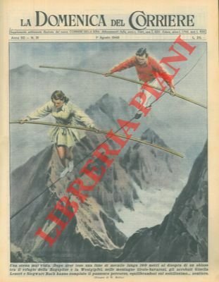 Due equilibristi, dopo aver teso una fune tra due rifugi …