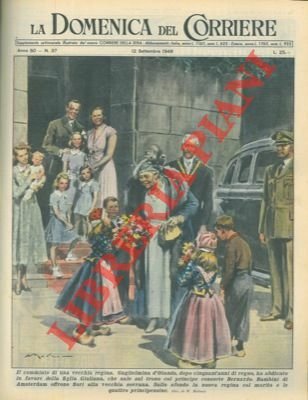 Bambini di Amsterdam offrono fiori alla vecchia regina Guglielmina d'Olanda …