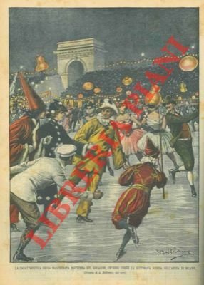 Caratteristica festa mascherata sul ghiaccio dell'Arena di Milano.