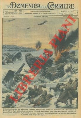 Colonne motorizzate russe che tentavano di attraversare un lago ghiacciato sul fronte orientale finlandese, sono dtate sorprese da squadriglie di aeroplani, dai quali venivano lanciate delle bombe che hanno infranto i lastroni di ghiaccio facendo sprofondare il nemico.