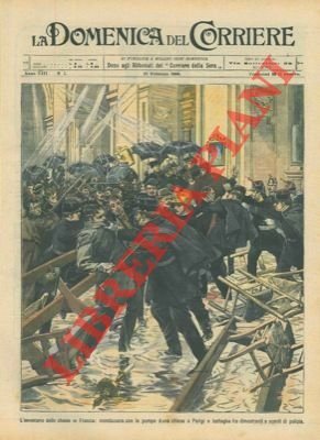 Inondazione con le pompe d'una chiesa a Parigi e battaglia …