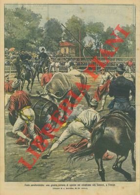 Giostra romana di vaccine alle Cascine a Firenze.