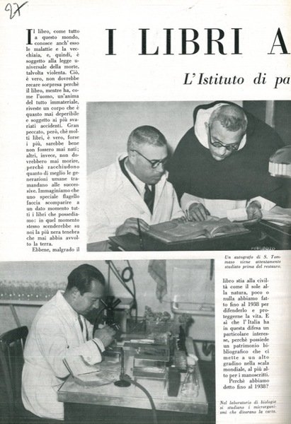 I libri ammalati. L'Istituto di Patologia del Libro.