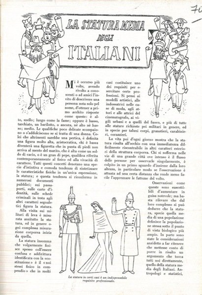 La statura media negli italiani.