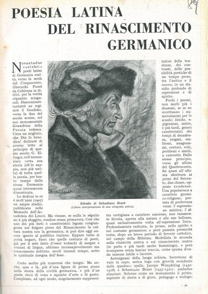 Poesia latina del Rinascimento germanico.