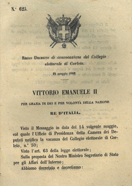 di convocazione del Collegio elettorale di Corleto. | Immagine Gallery 1