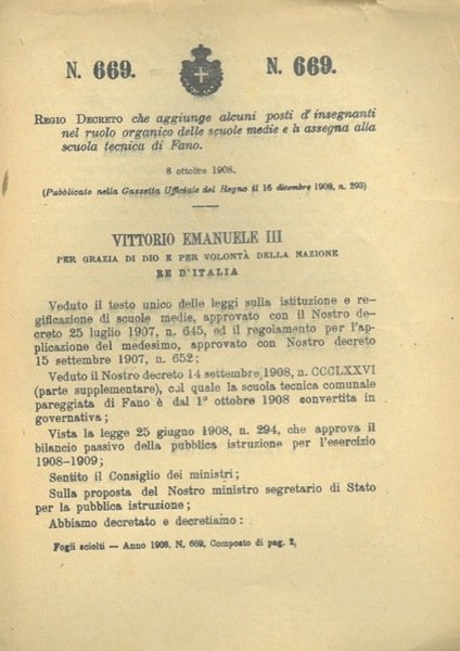 che estende ai ricevitori della Cassa Ecclesiastica nelle antiche provincie …