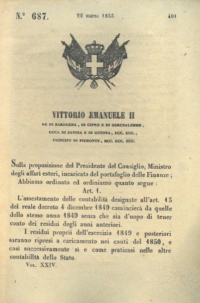 che stabilisce l'inizio dell'assestamento della contabilità inizierà nel 1949 senza …