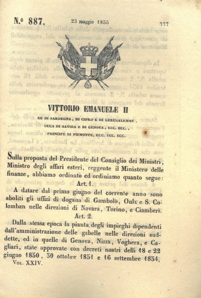 con cui si aboliscono dal 1 Giugno del 1855 gli …