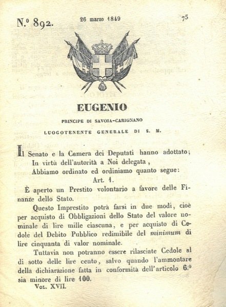 con cui si apre un prestito volontario a favore delle …