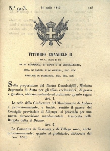 con cui si decide che la sede della Giudicatura del …