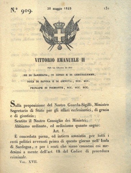 con cui si concede piena ed intera amnistia per i …