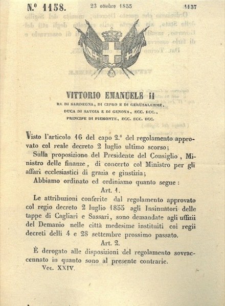 relativo alle attribuzione approvate nel precedente regolamento agli Insinuatori delle tappe di Cagliari e Sassari.