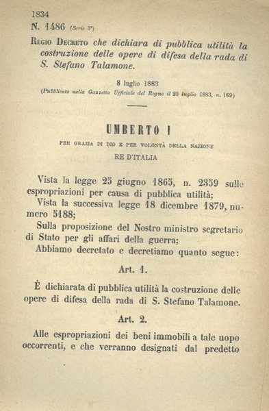 che dichiara di pubblica utilità la costruzione delle opere di …