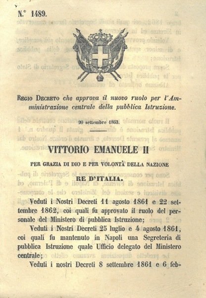 che approva il nuovo ruolo per l'amministrazione centrale della pubblica …