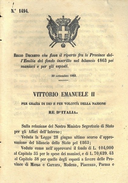 che fissa il riparto fra le provincie dell'Emilia del fondo …