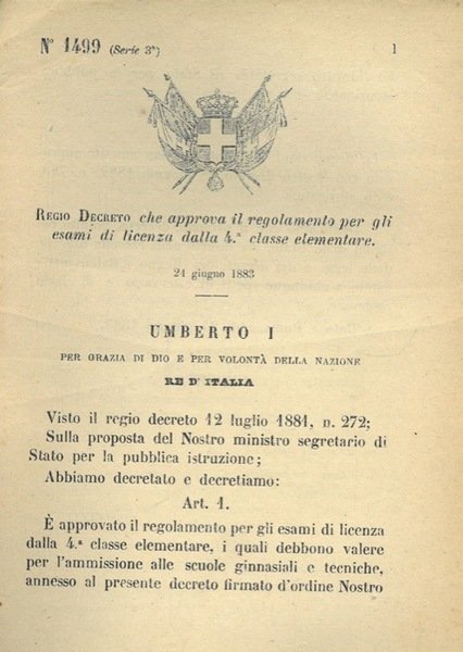 che approva il regolamento per gli esami di licenza dalla …