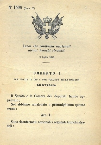 che conferma nazionali alcuni tronchi stradali.
