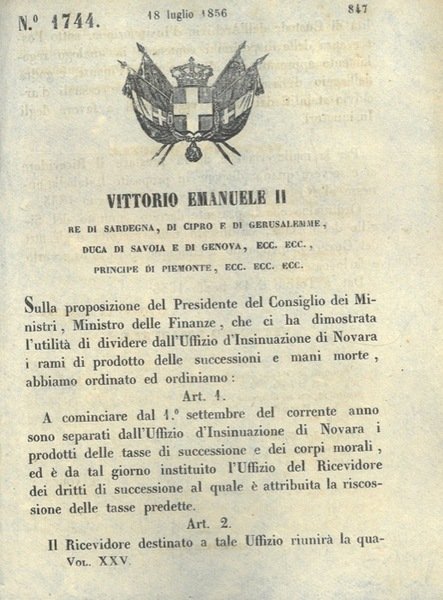 che stabilisce che dal 1° settembre del corrente anno sono …