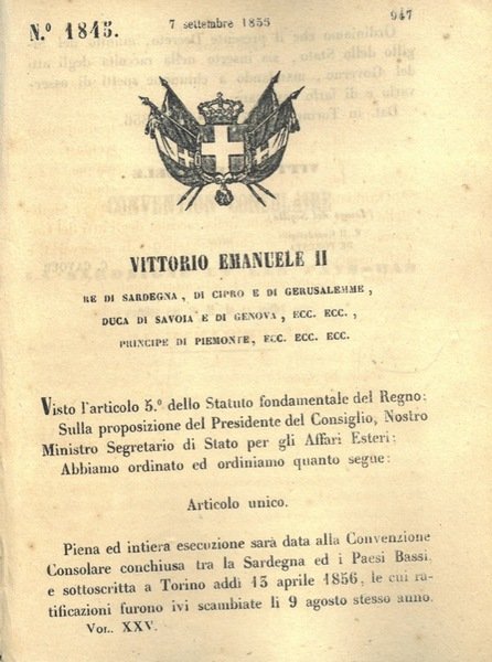con cui si dà piena ed intera esecuzione alla convenzione …