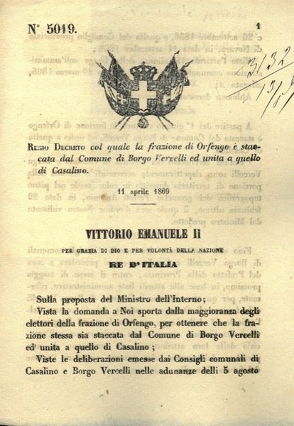 col quale la frazione di Orfenge è staccata dal Comune …